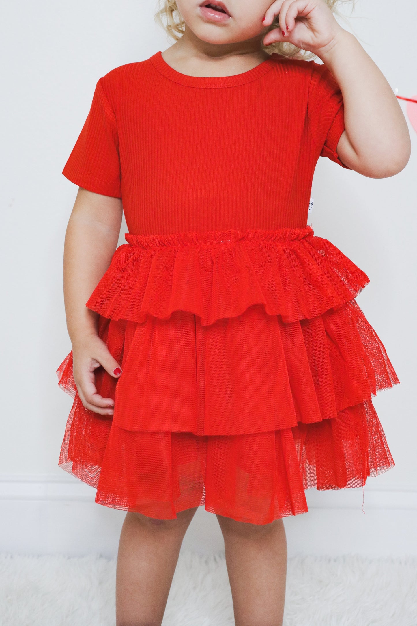 RED RIB DREAM TUTU DRESS