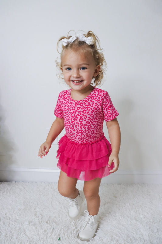 LOVE LEOPARD DREAM TUTU BODYSUIT DRESS