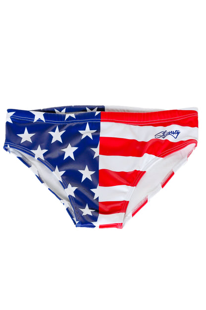 The Unsurpassed Summer Ass | American Flag Swim Brief