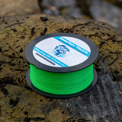 Reaction Tackle Braided Fishing Line - Hi-Vis Green