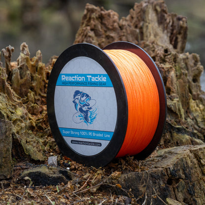 Reaction Tackle Braided Fishing Line - Hi-Vis Orange