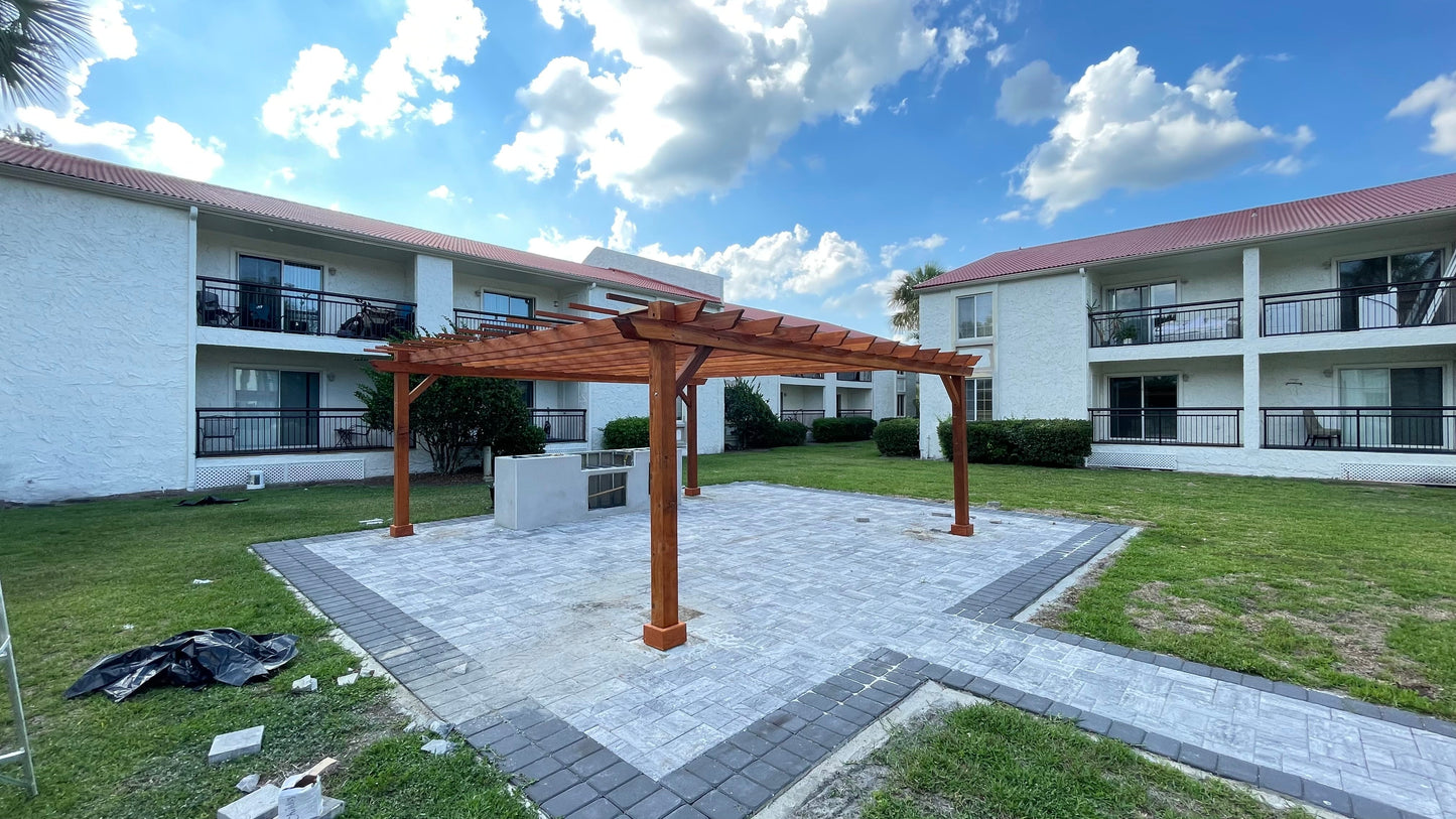 Outdoor Super Deck Redwood Pergola