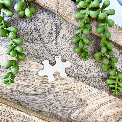 Autism Puzzle Piece Necklace | 2 Piece Set