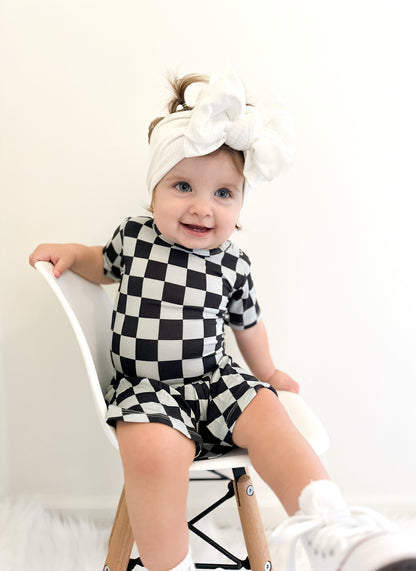 MIDNIGHT CHECKERS DREAM BODYSUIT DRESS