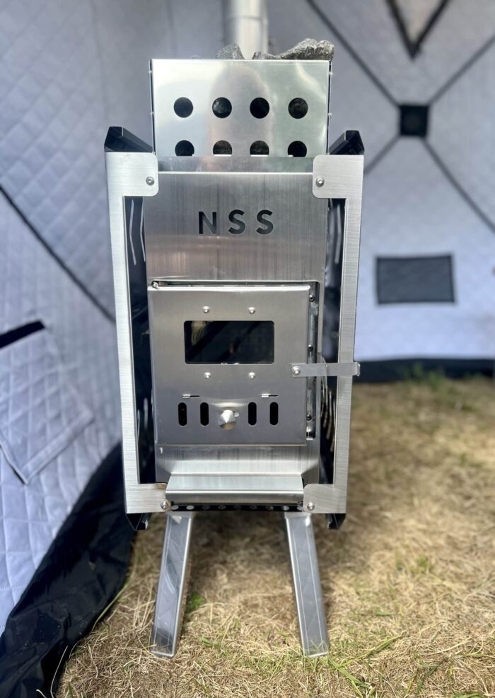 Sauna Tent Wood Stove | Portable | Brushed Stainless