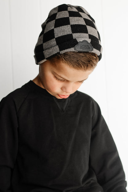 CHARCOAL CHECKERS DREAM BEANIE