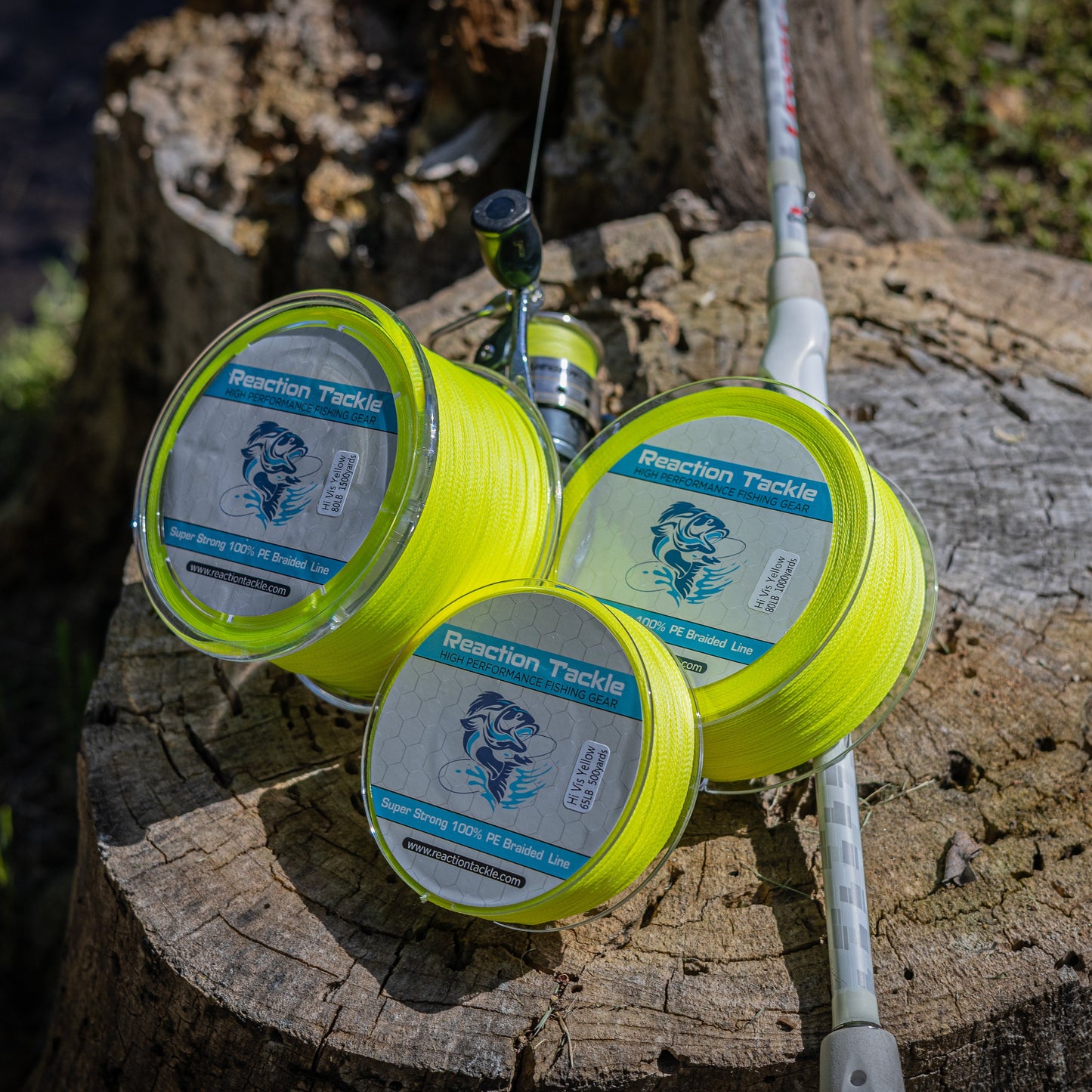 Reaction Tackle Braided Fishing Line - Hi-Vis Yellow