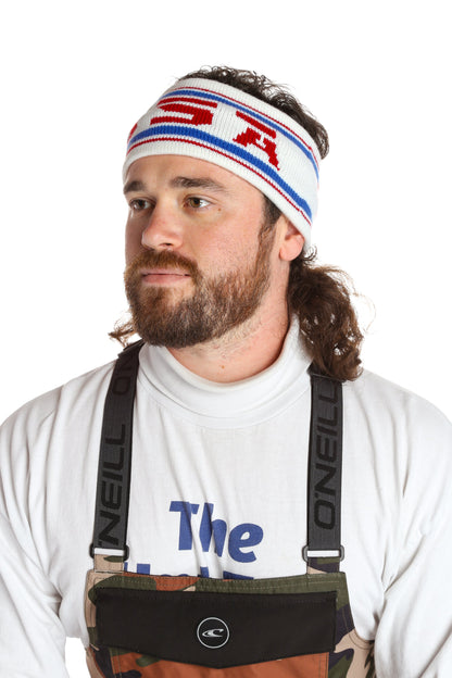 The Salt Lake | White USA Ski Headband