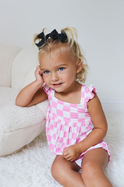 BUBBLEGUM CHECKERS DREAM BUBBLE ROMPER