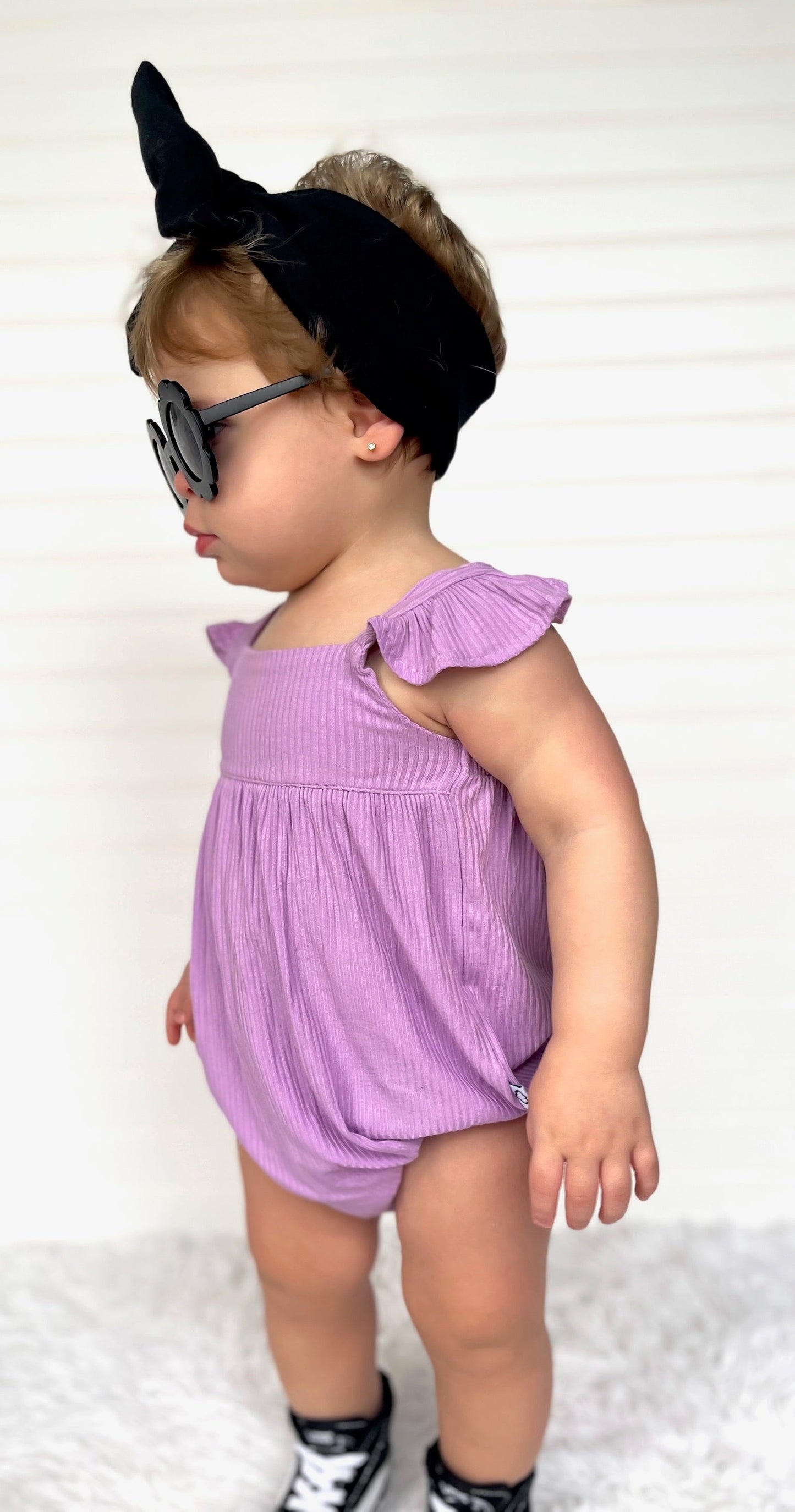 PURPLE RIB DREAM BUBBLE ROMPER