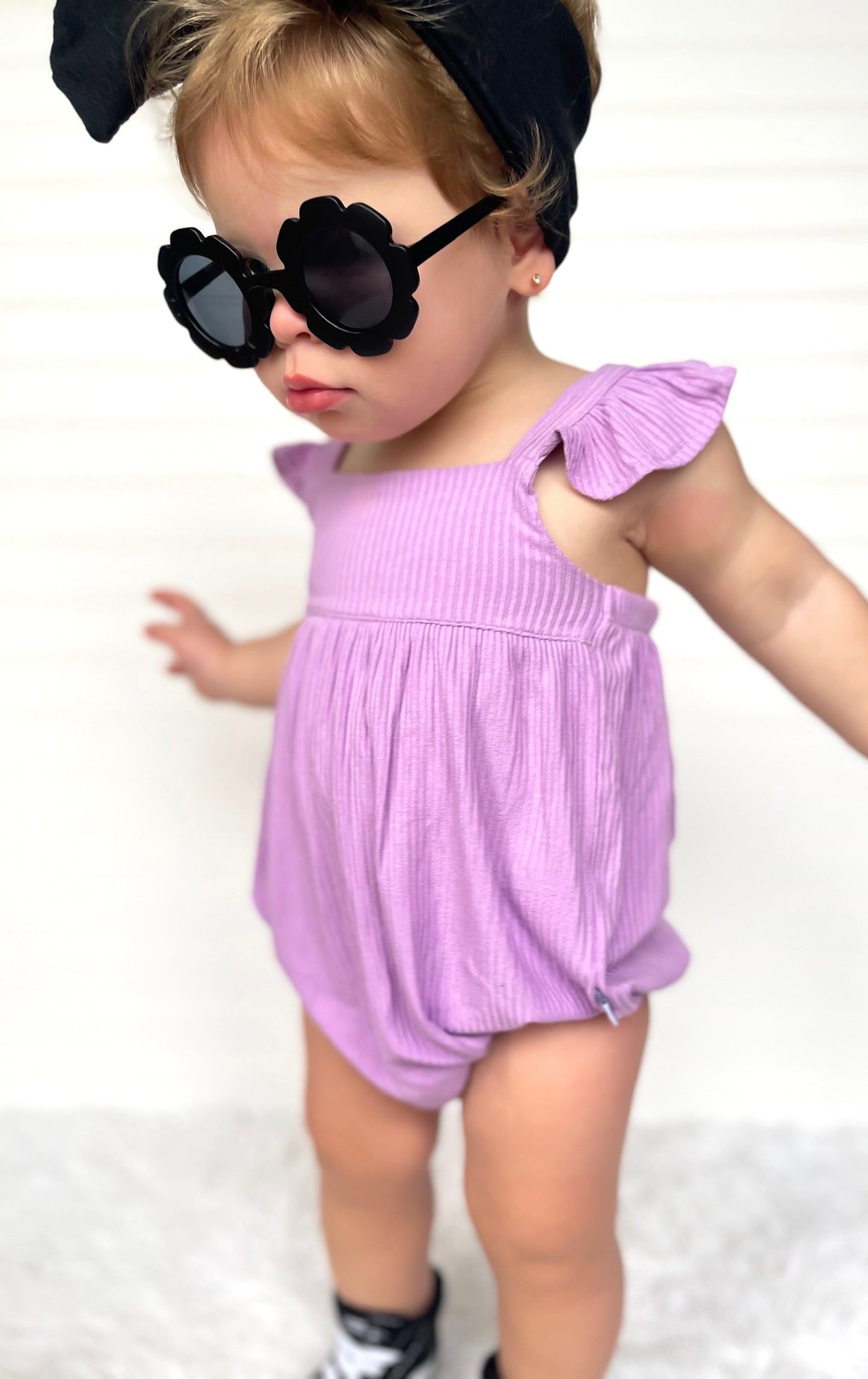 PURPLE RIB DREAM BUBBLE ROMPER