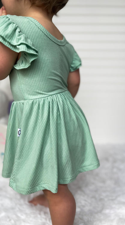 MINT RIB DREAM CAP SLEEVE BODYSUIT DRESS