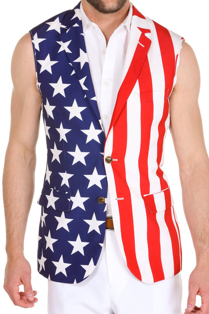 The Tommy J | American Flag Print Sleeveless Suit