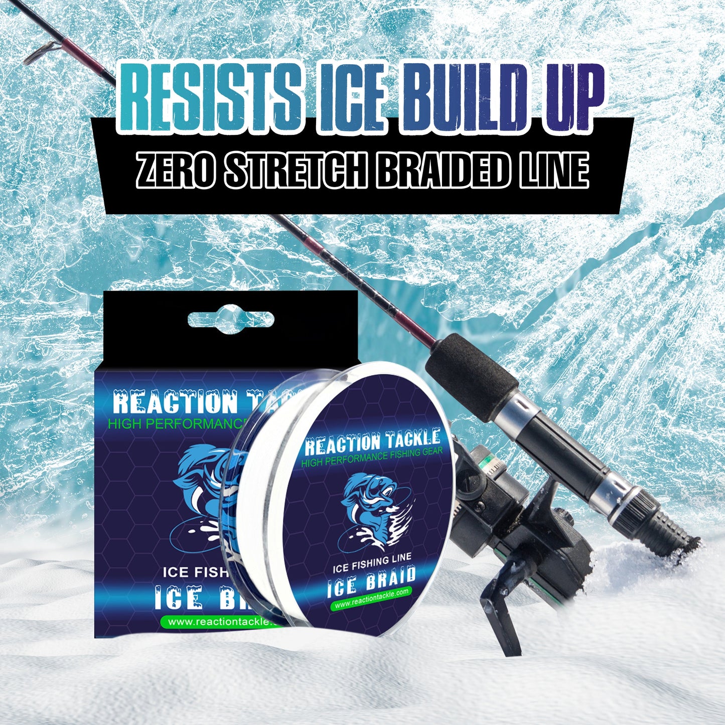 Reaction Tackle Ice Fishing Braided line - 8 Strand