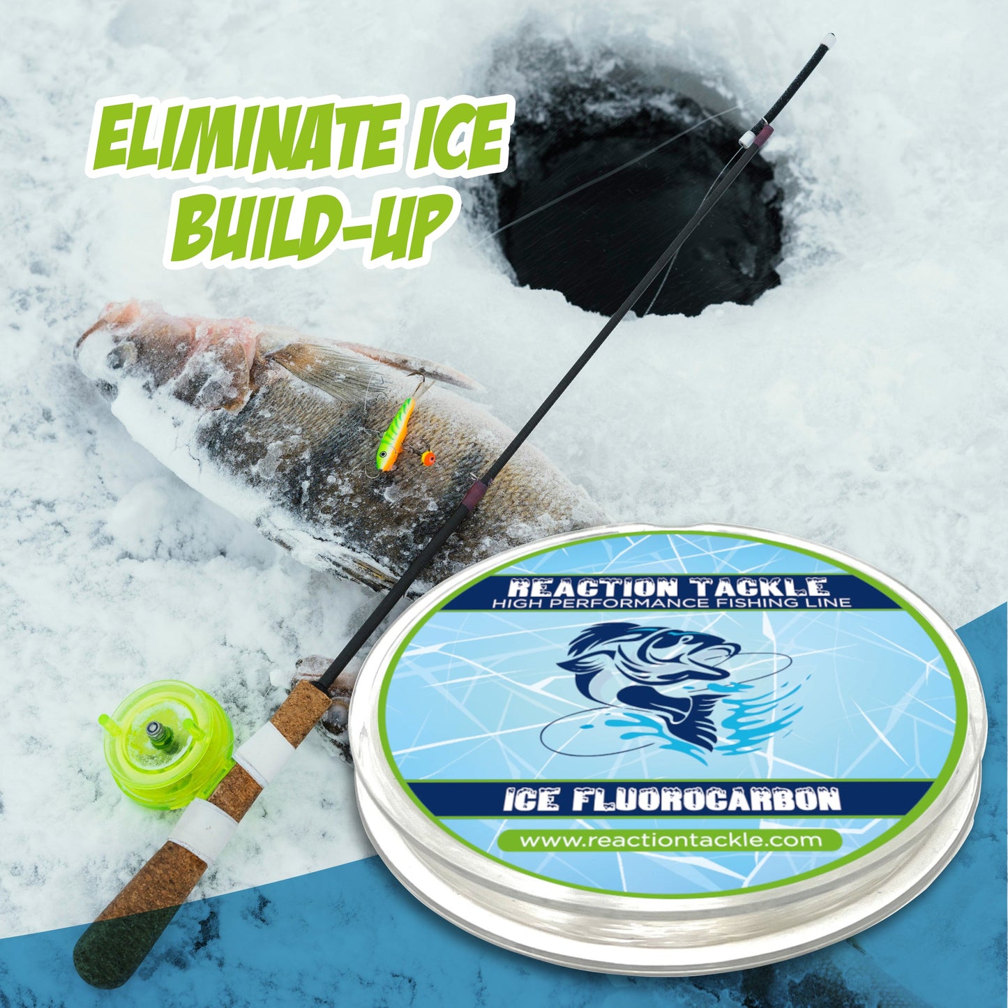 Reaction Tackle Ice Fluorocarbon Fishing Line or Leader