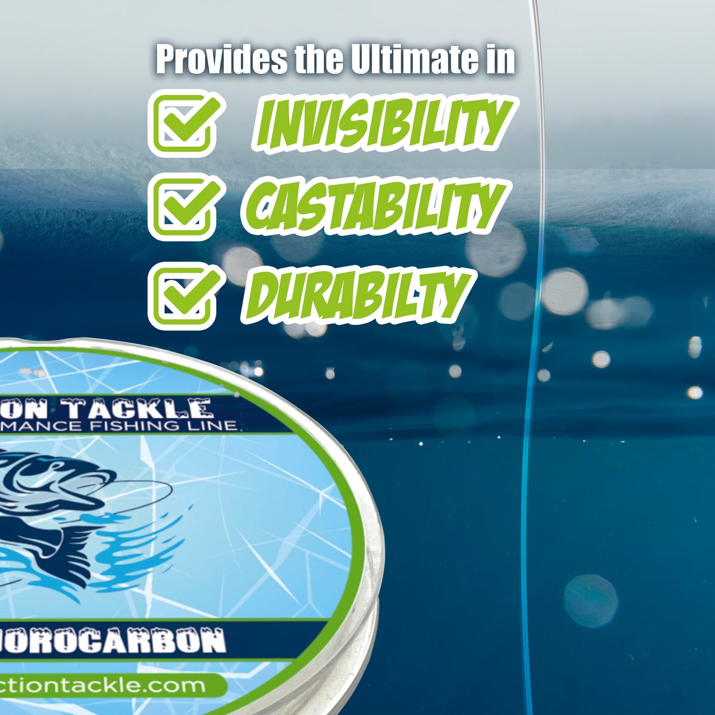 Reaction Tackle Ice Fluorocarbon Fishing Line or Leader