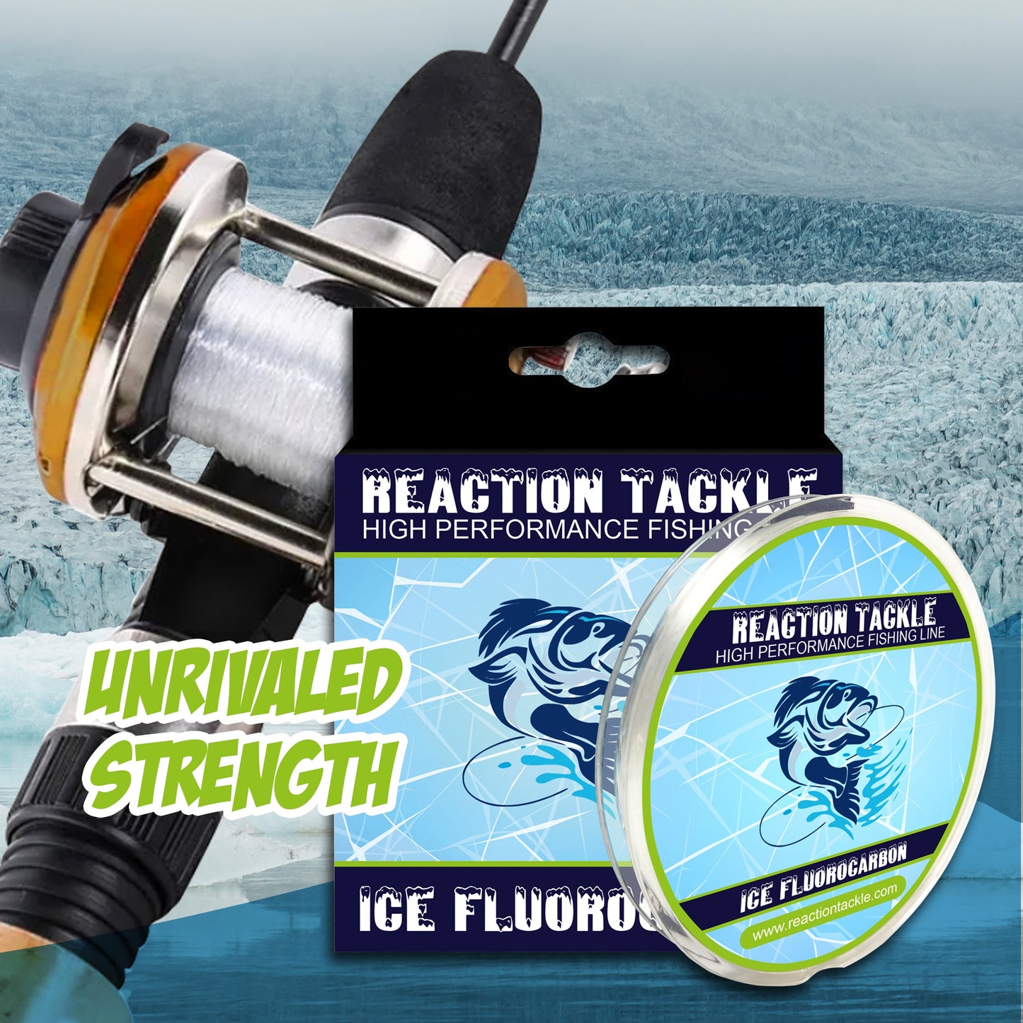 Reaction Tackle Ice Fluorocarbon Fishing Line or Leader