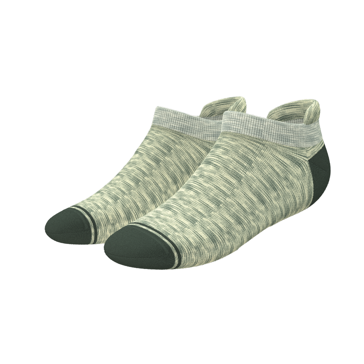 The Illusion | Green Pattern Heel Hammock™ Ankle Socks