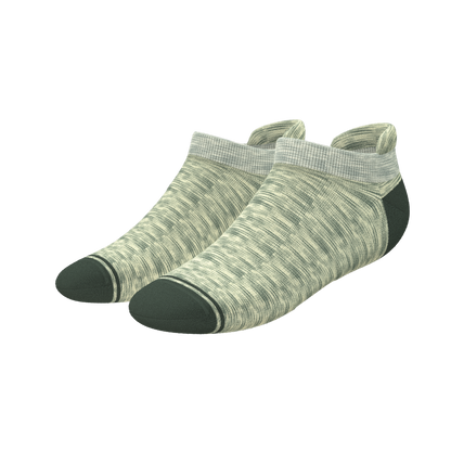 The Illusion | Green Pattern Heel Hammock™ Ankle Socks