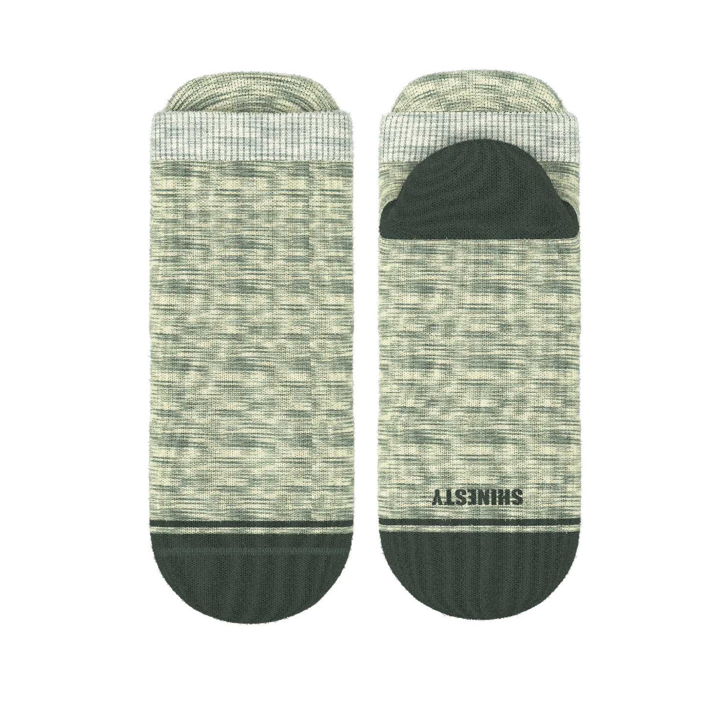 The Illusion | Green Pattern Heel Hammock™ Ankle Socks