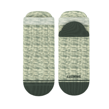 The Illusion | Green Pattern Heel Hammock™ Ankle Socks