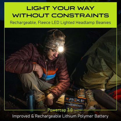 POWERCAP 3.0 Lighted Headlamp Fleece Beanies Rechargeable LED - 150 Lumens