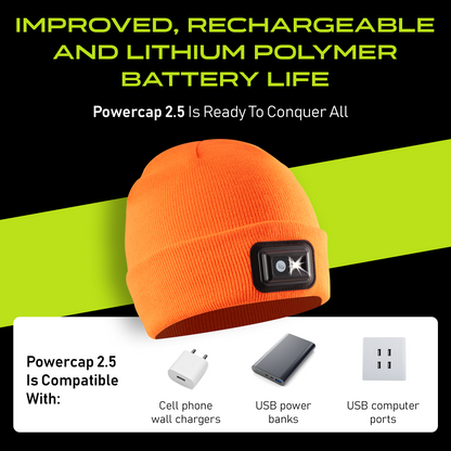 POWERCAP 2.5 Rechargeable Knit LED Lighted Headlamp Beanies