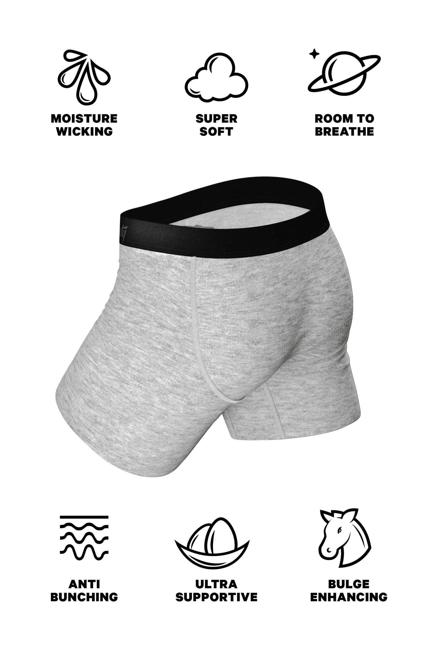 The Intramural Champ | Heathered Grey Ball Hammock® Pouch Underwear With Fly