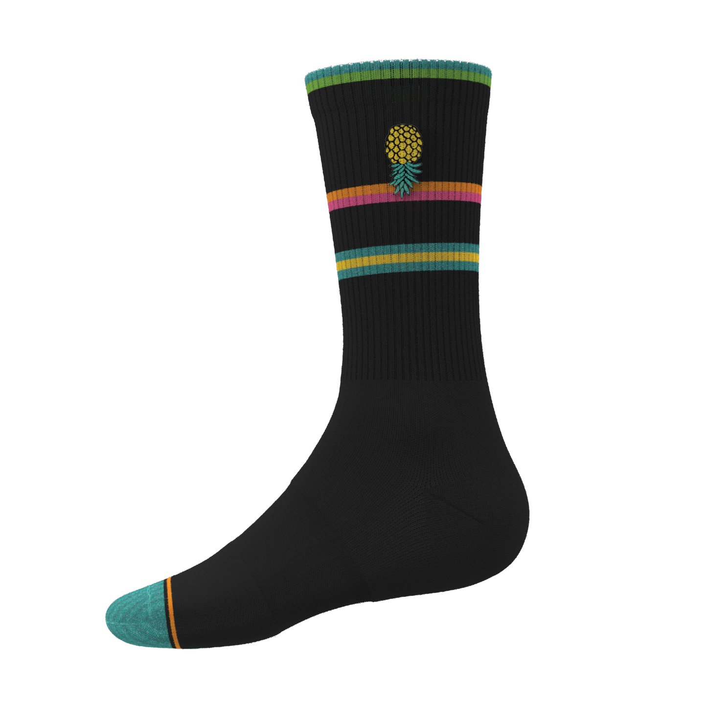 The Island Time | Black Tropical Heel Hammock™ Crew Socks