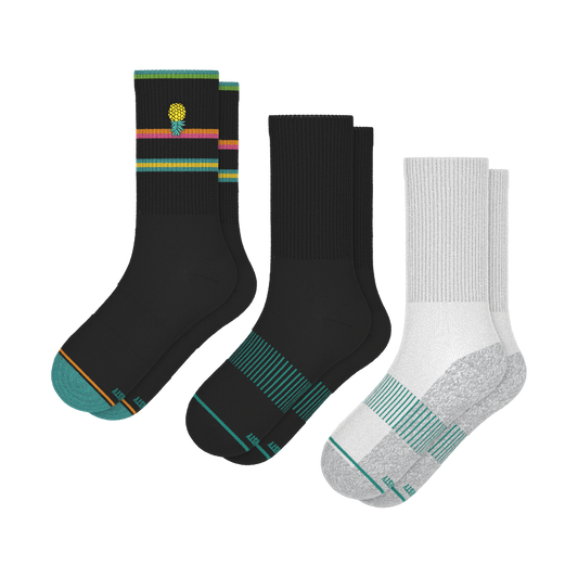 Solid and Pattern Mix Pack | Tropical and Solids Heel Hammock™ Crew Socks 3 Pack