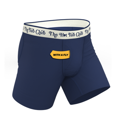 The Jet Set | Hot Tub Club Navy Ball Hammock® Pouch Underwear With Fly