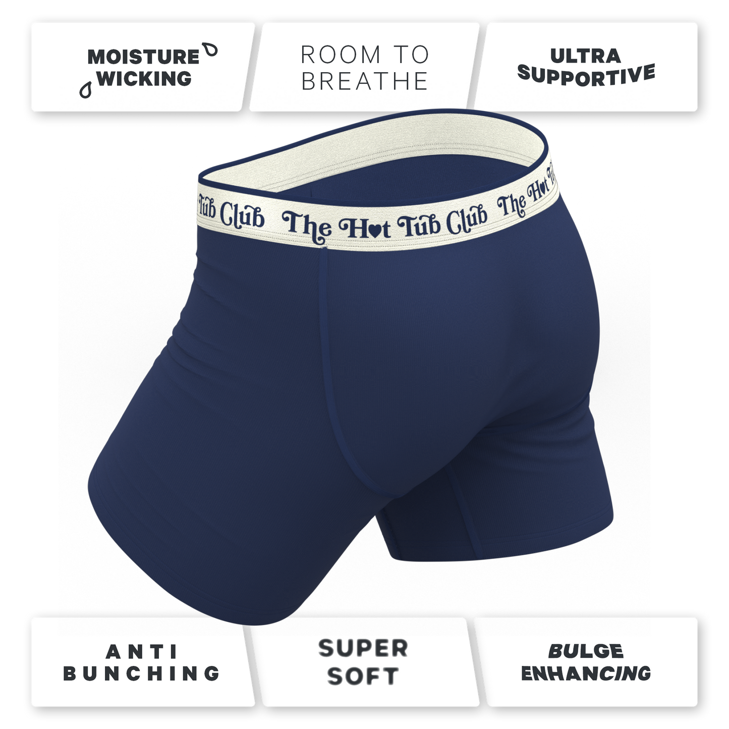 The Jet Set | Hot Tub Club Navy Ball Hammock® Pouch Underwear With Fly