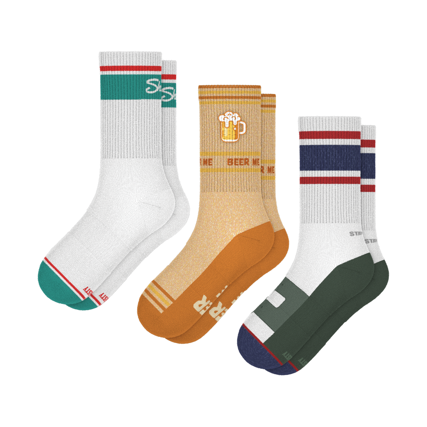 The Jokester | Heel Hammock™ Crew Socks 3 Pack