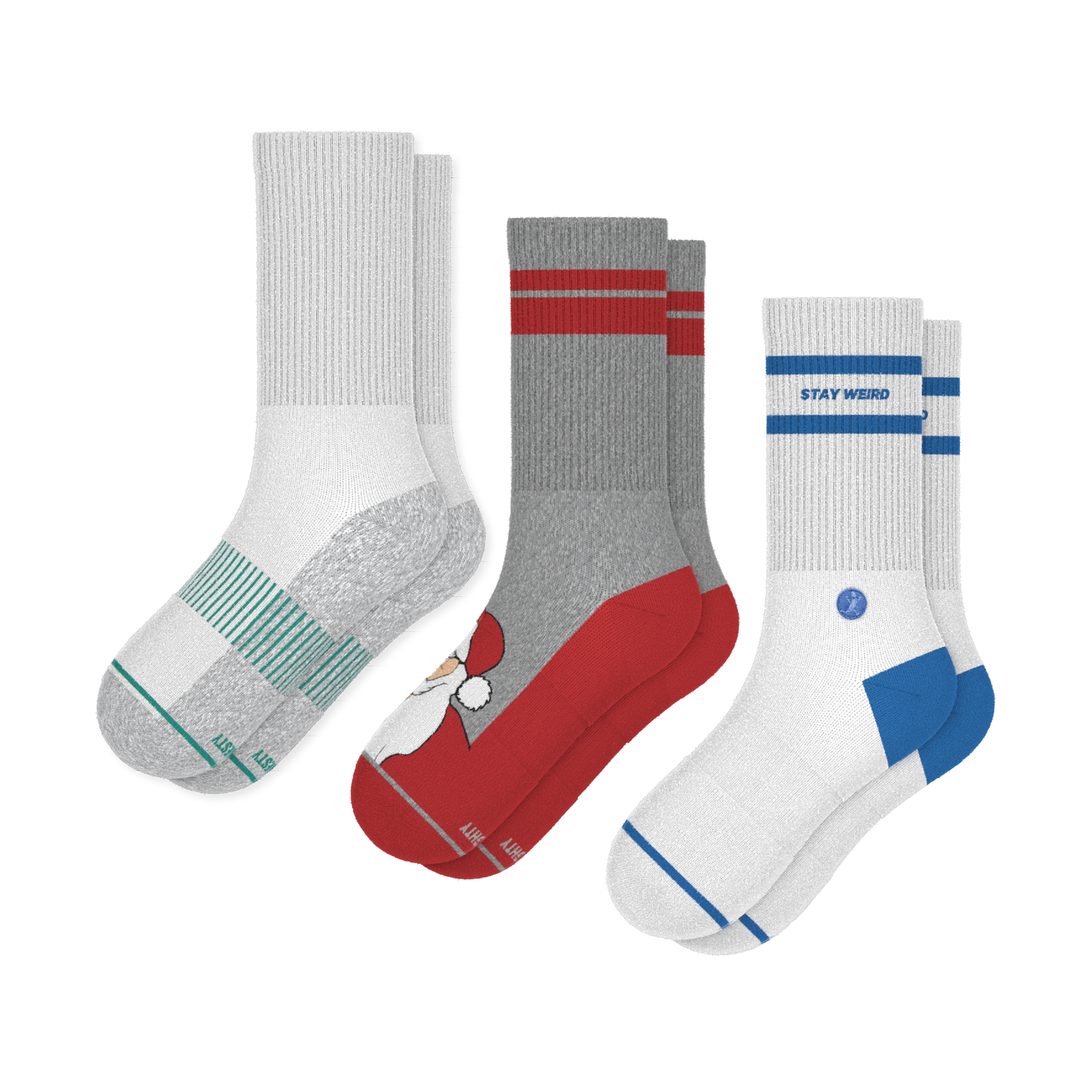 The Just A Bit Jolly | Heel Hammock™ Crew Socks 3 Pack