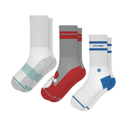 The Just A Bit Jolly | Heel Hammock™ Crew Socks 3 Pack