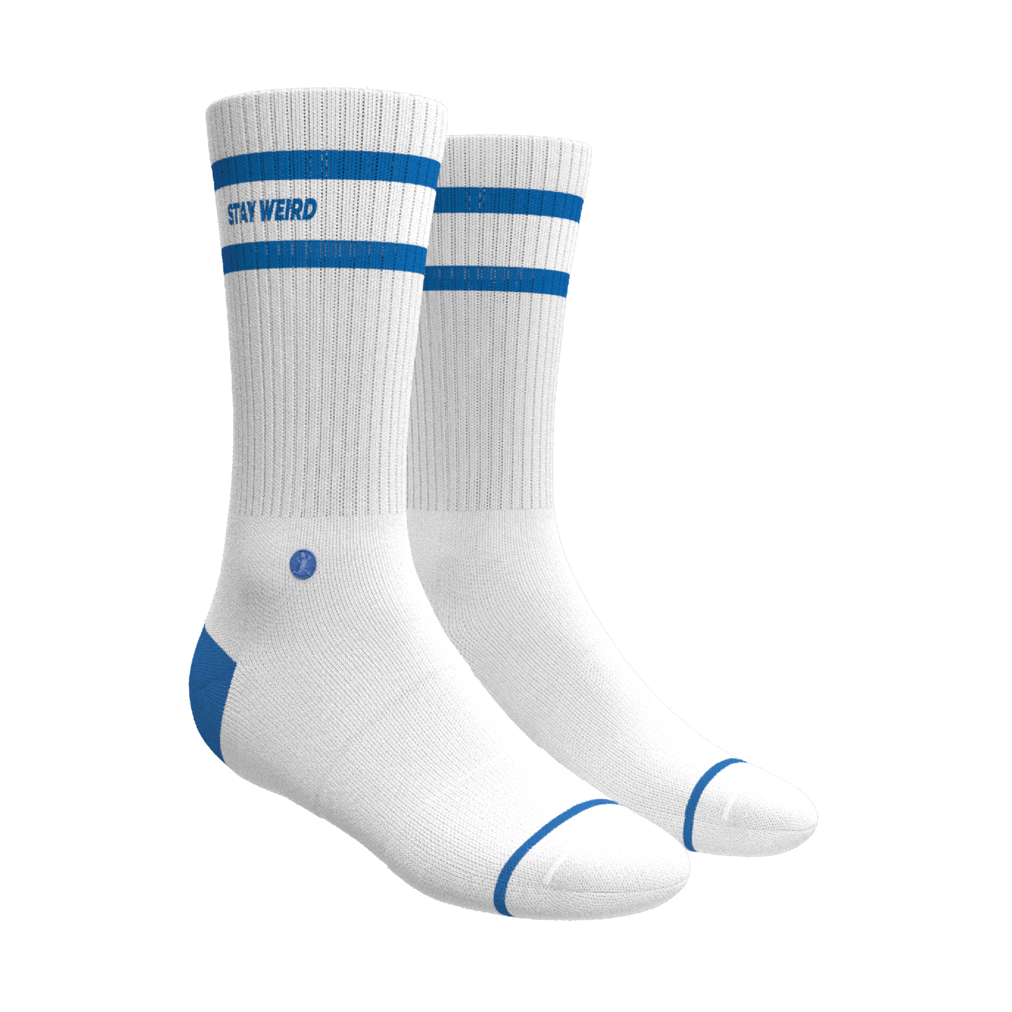 The Cruiser | Blue and White Stripe Heel Hammock™ Crew Socks