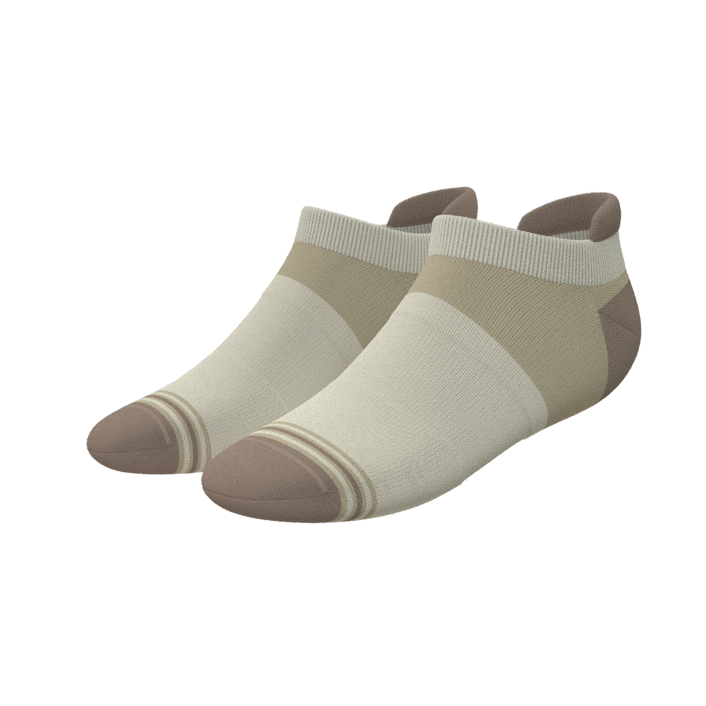 The Khaki | Tan Color Block Heel Hammock™ Ankle Socks