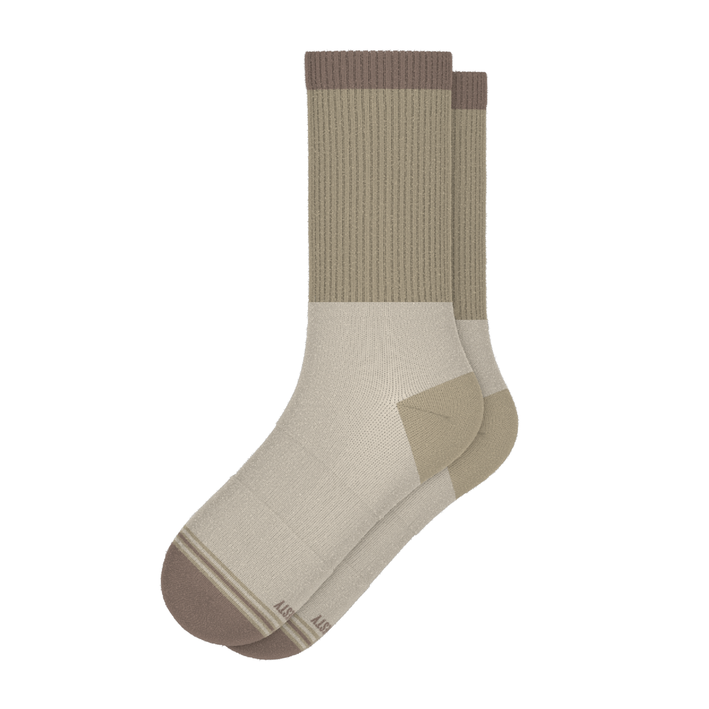 The Khaki | Tan Color Block Heel Hammock™ Crew Socks