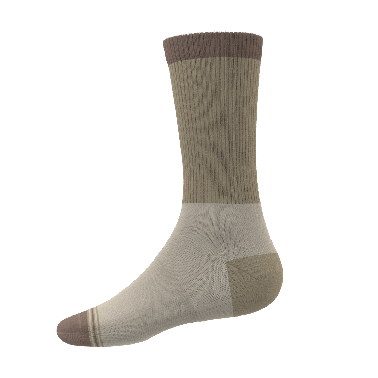 The Khaki | Tan Color Block Heel Hammock™ Crew Socks