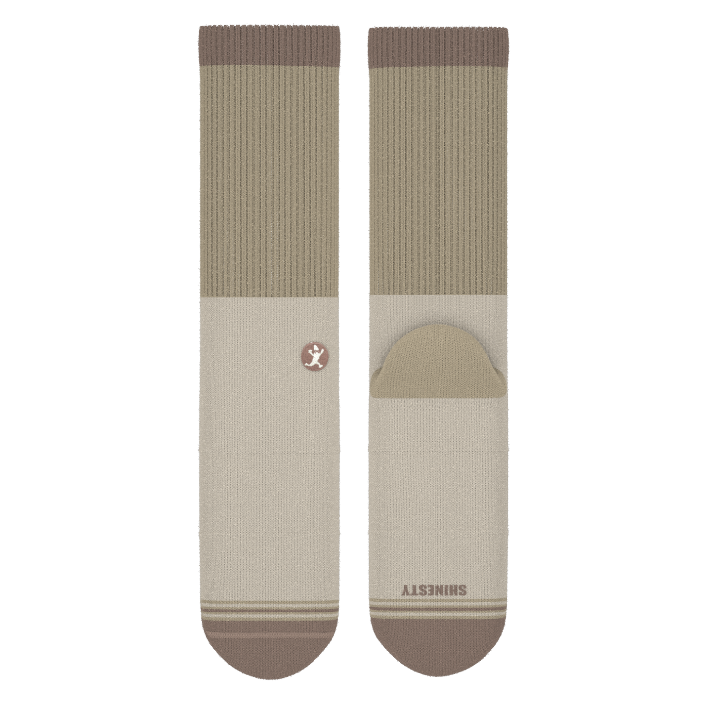 The Khaki | Tan Color Block Heel Hammock™ Crew Socks