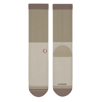 The Khaki | Tan Color Block Heel Hammock™ Crew Socks