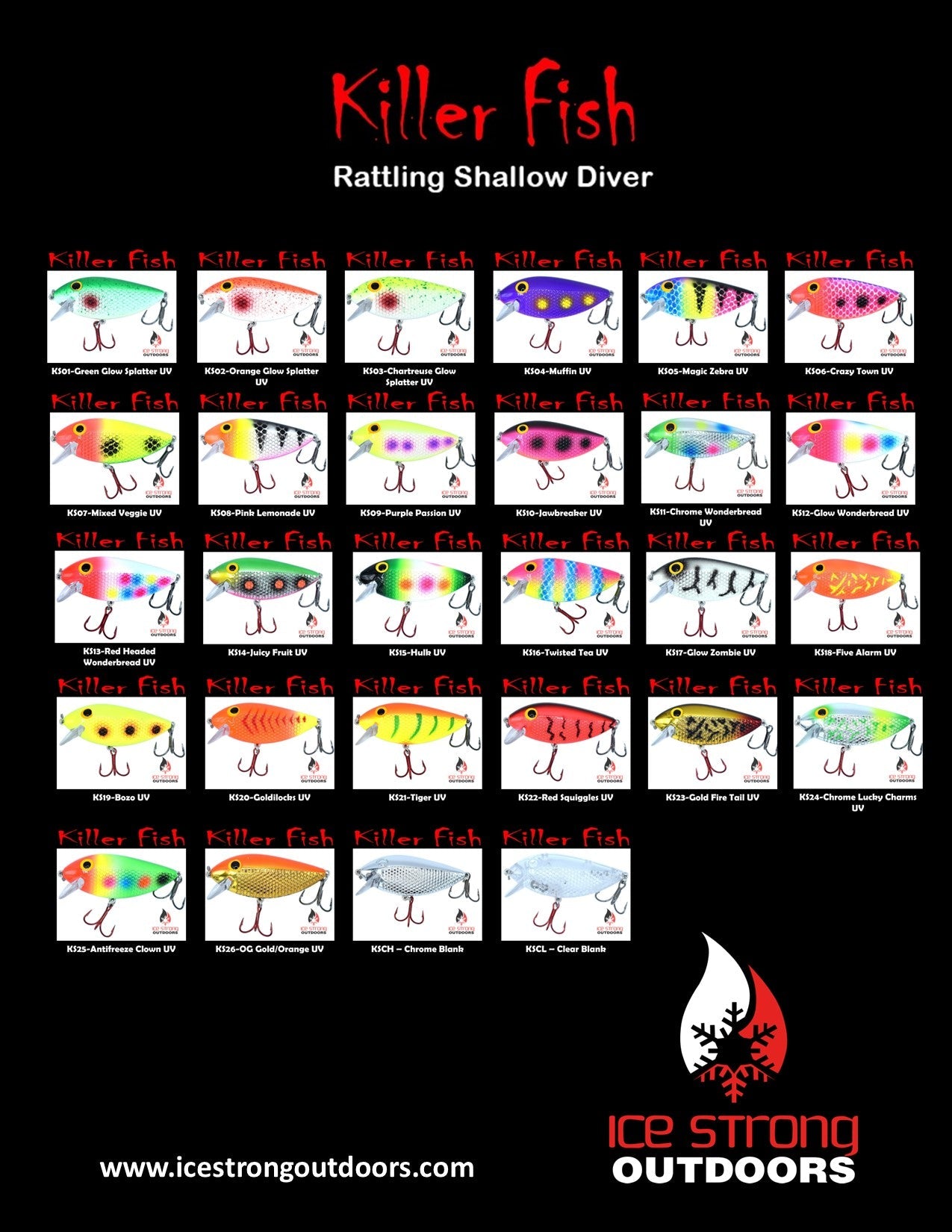 NEW!!!  Killer Fish - Rattling Shallow Diver UV