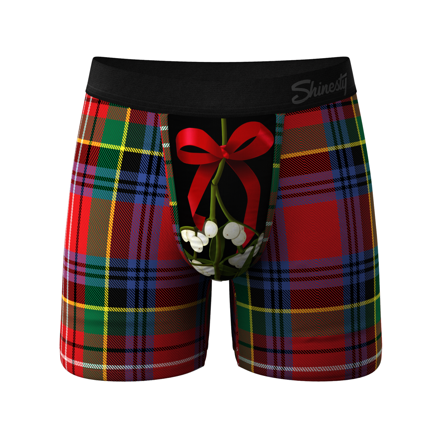 The Kiss Me There | Mistletoe Plaid Christmas Ball Hammock® Pouch Underwear