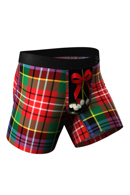 The Kiss Me There | Mistletoe Plaid Christmas Ball Hammock® Pouch Underwear