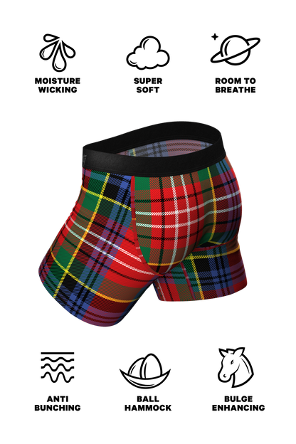 The Kiss Me There | Mistletoe Plaid Christmas Ball Hammock® Pouch Underwear