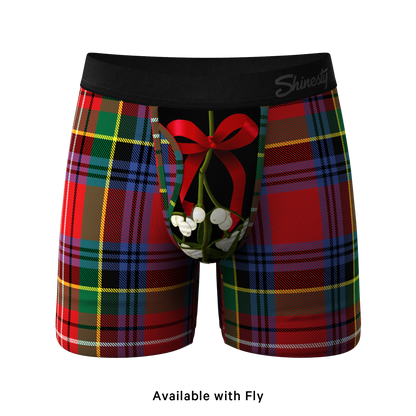 The Kiss Me There | Mistletoe Plaid Christmas Ball Hammock® Pouch Underwear