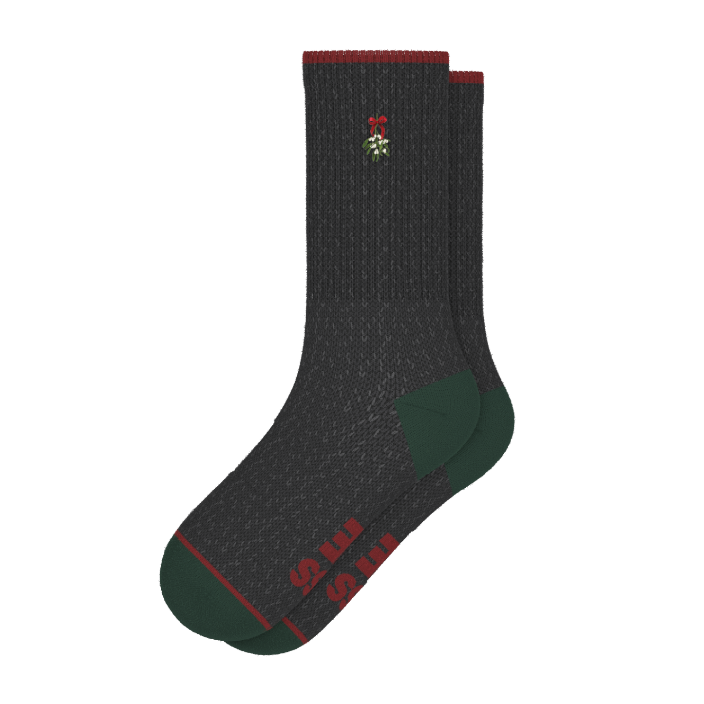 The Kiss Me There | Mistletoe Heel Hammock™ Crew Socks