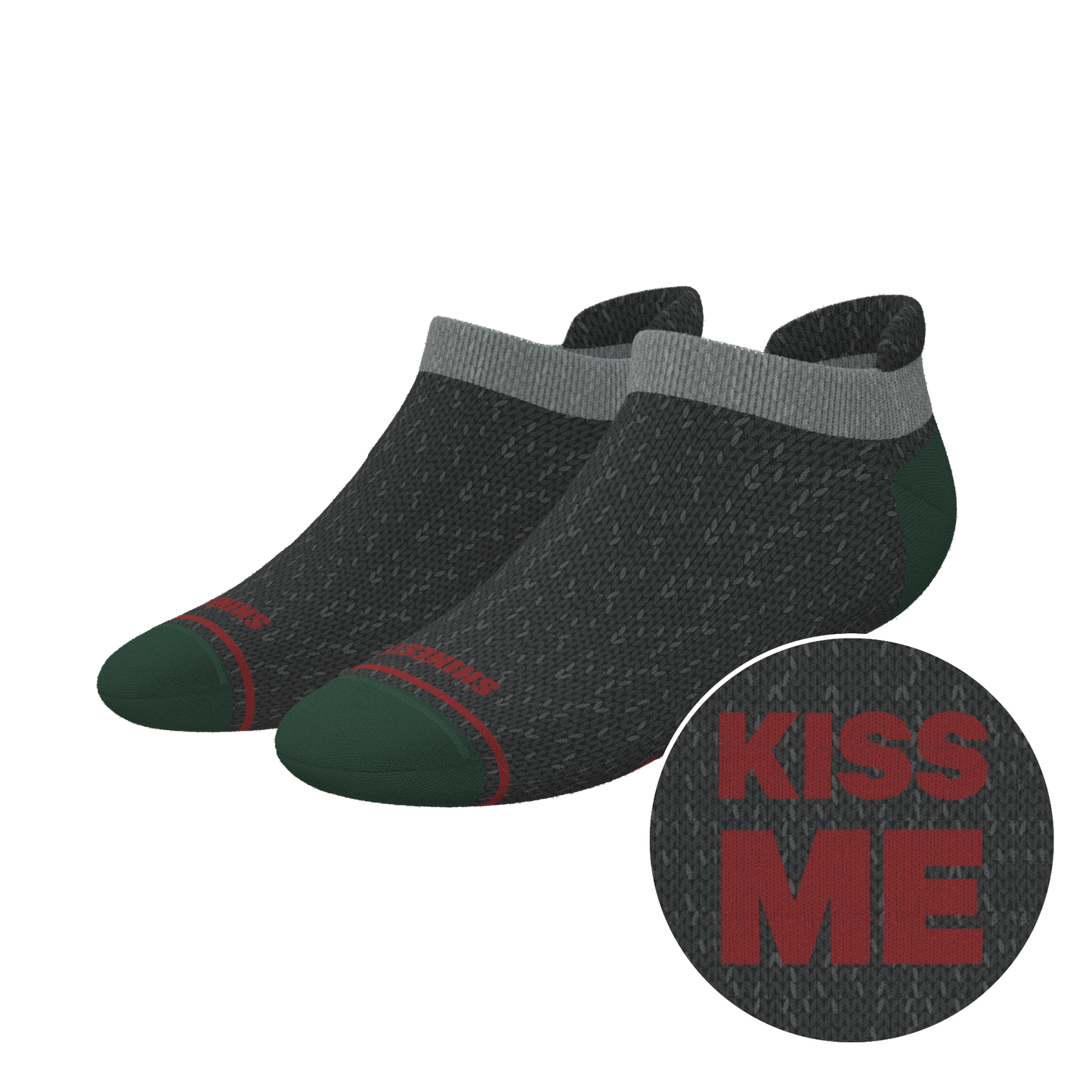 The Kiss Me There | Mistletoe Heel Hammock™ Ankle Socks