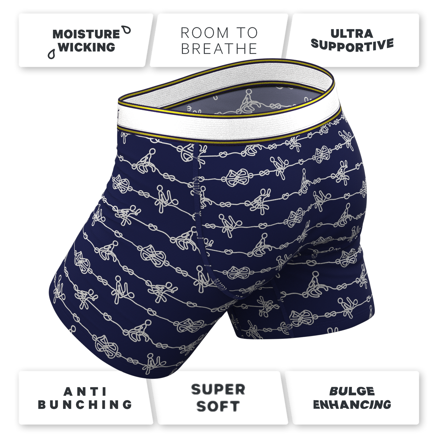 The Knotty Spots | Nautical Knots Ball Hammock® Pouch Underwear With Fly