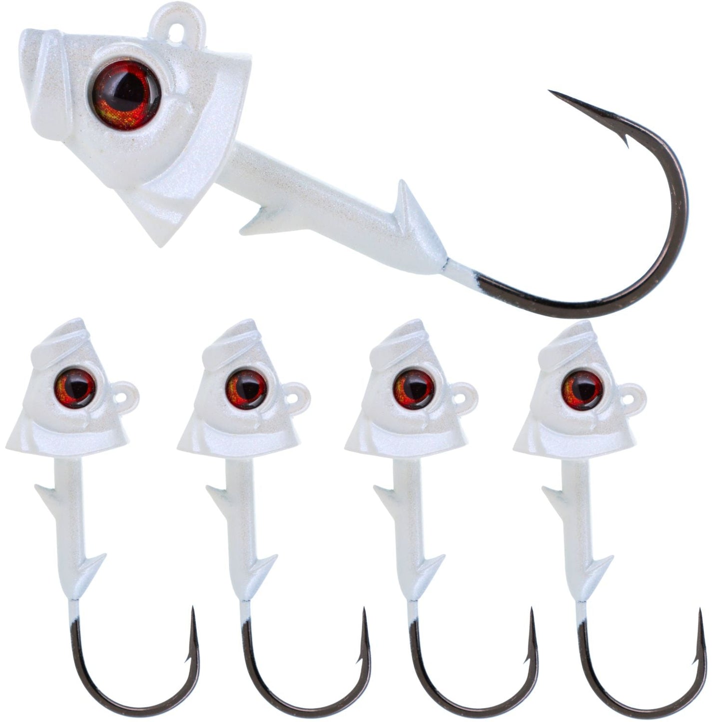 Reaction Tackle Lead Fish Head Jigs - 5-PACK